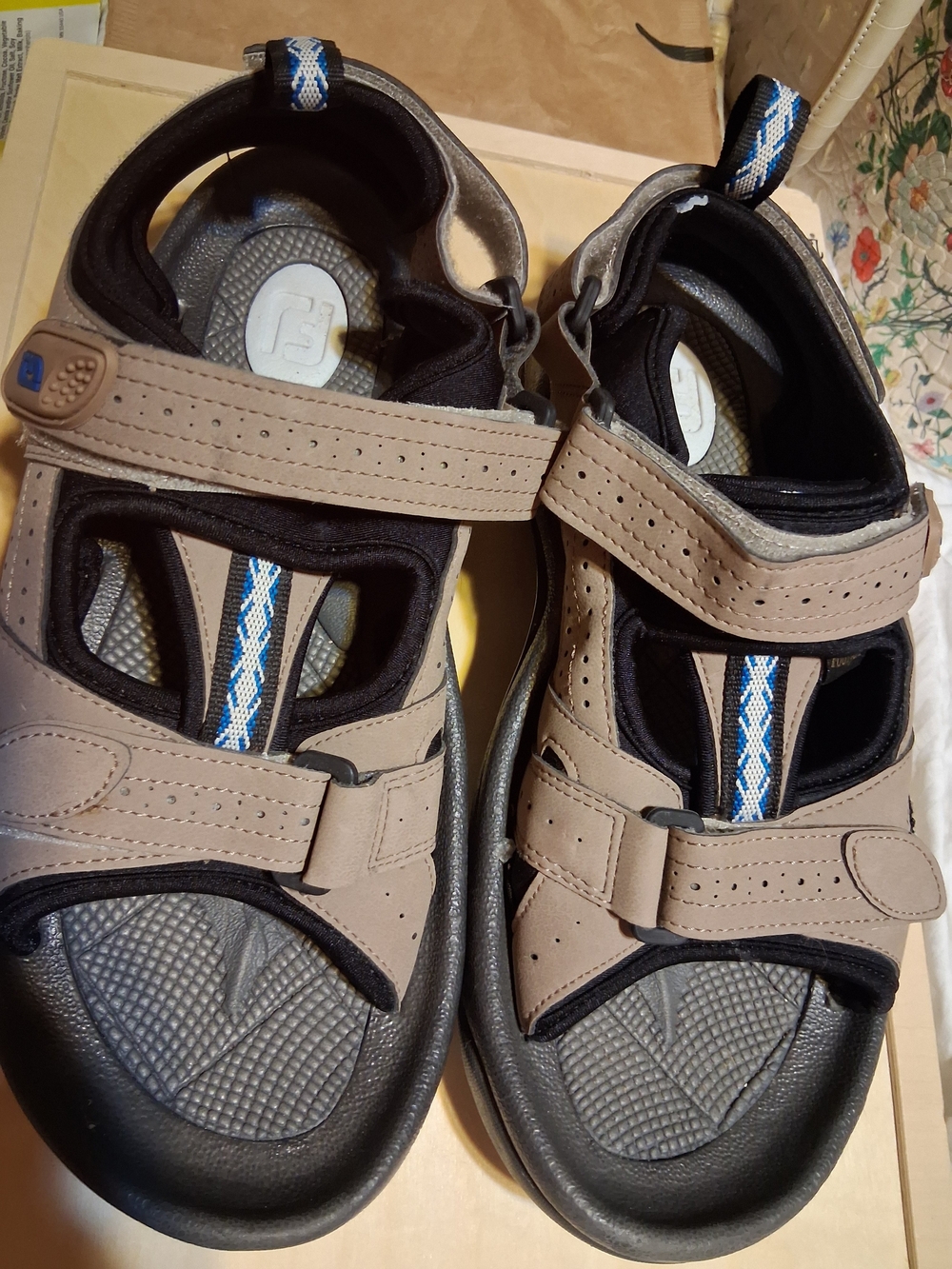 Footjoy Men's 45318 Adjustable Soft Spike Golf Sandals  Brown Mens 8 M New